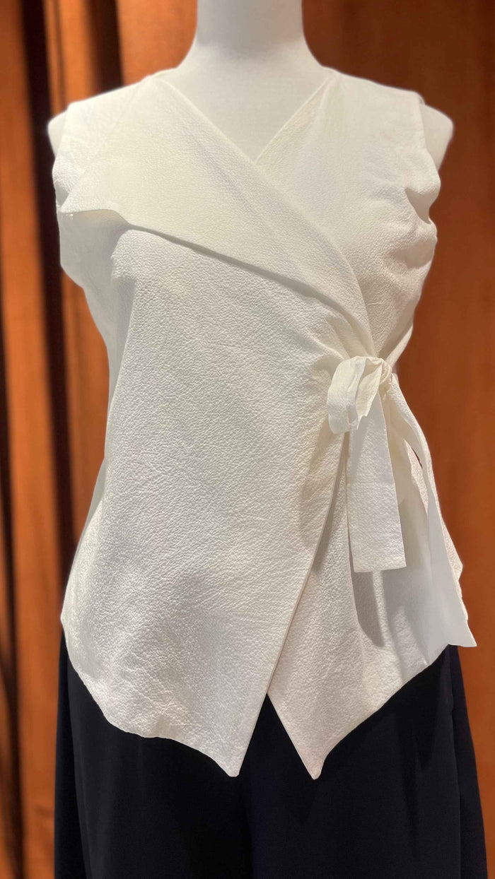 Top incrociato bianco