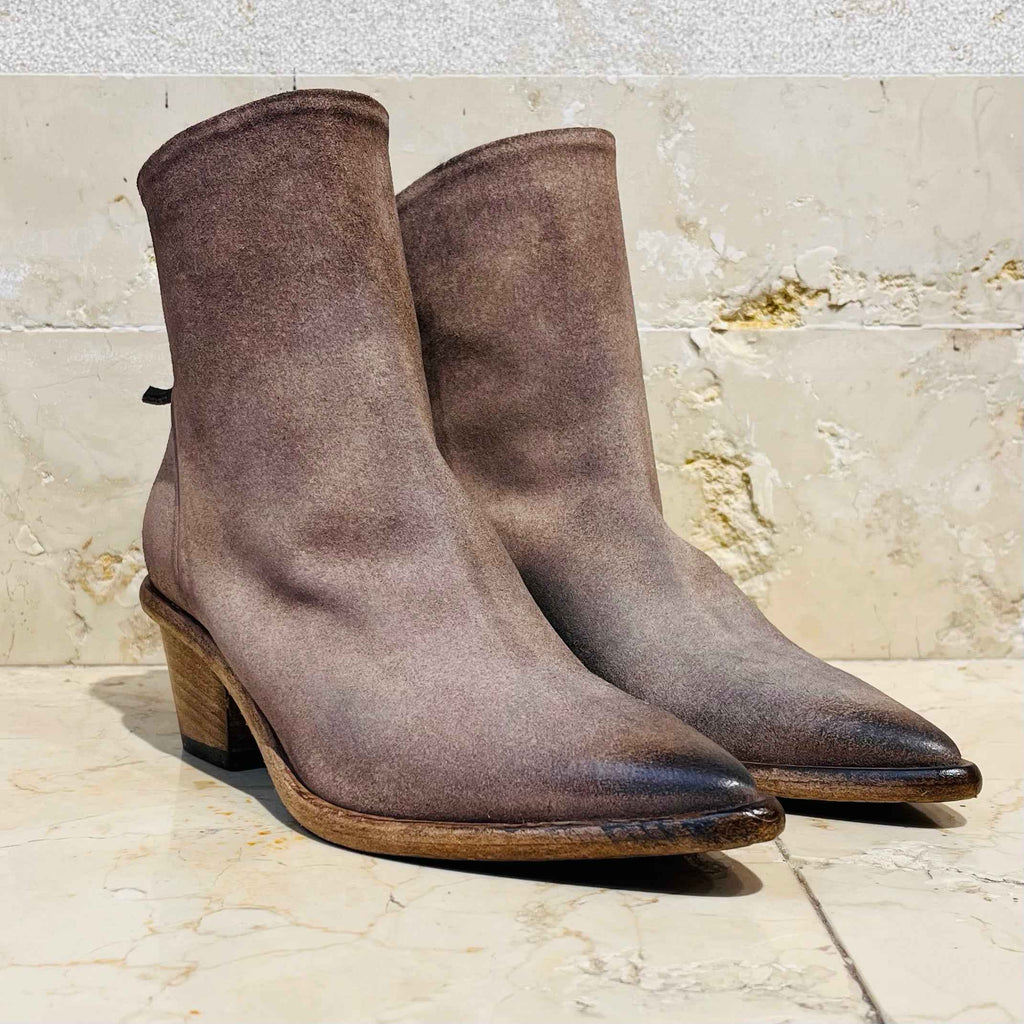Stivaletto camoscio lavato