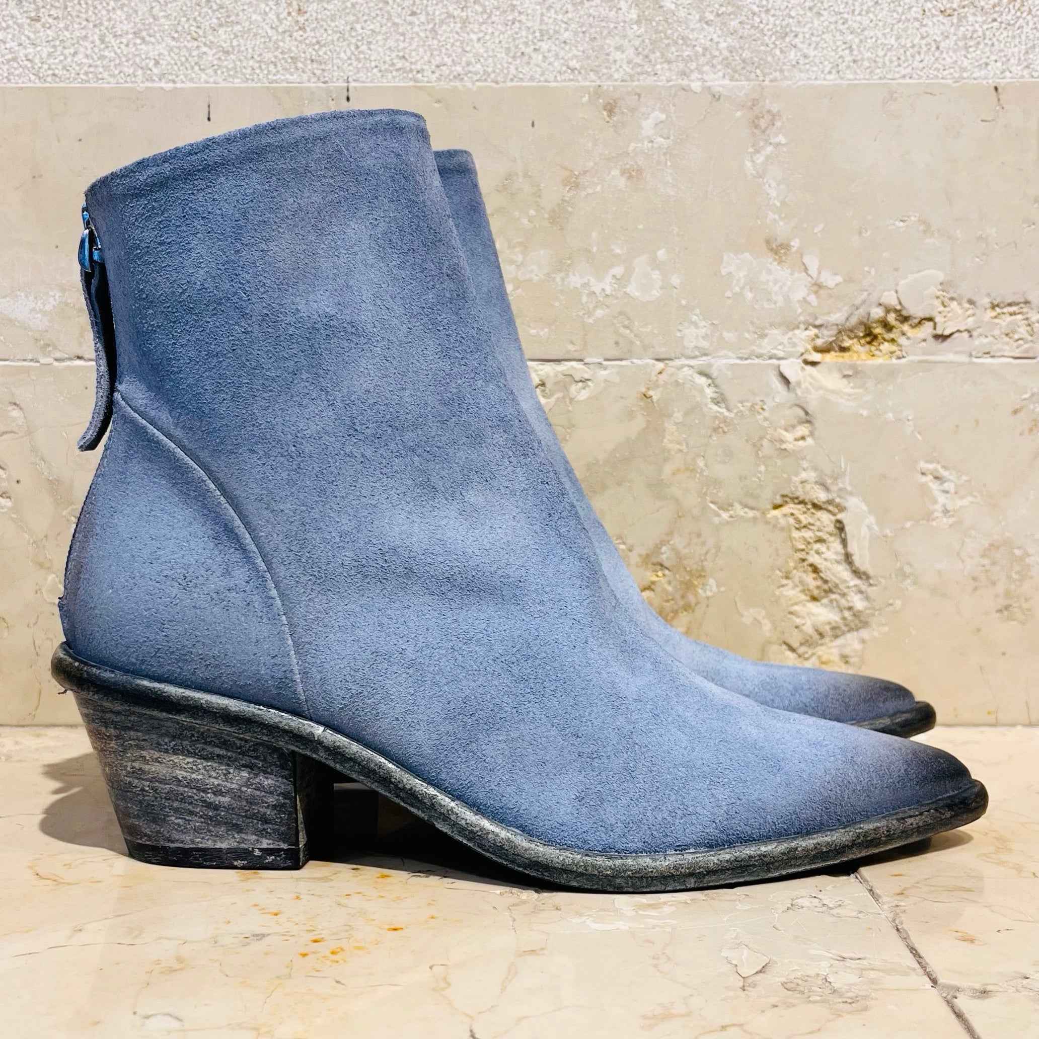 Stivaletto camoscio lavato