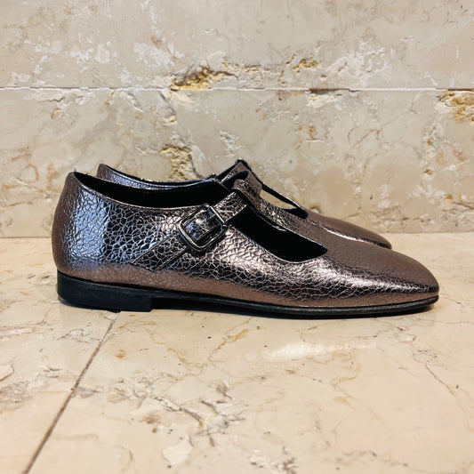 Scarpa in pelle canna di fucile