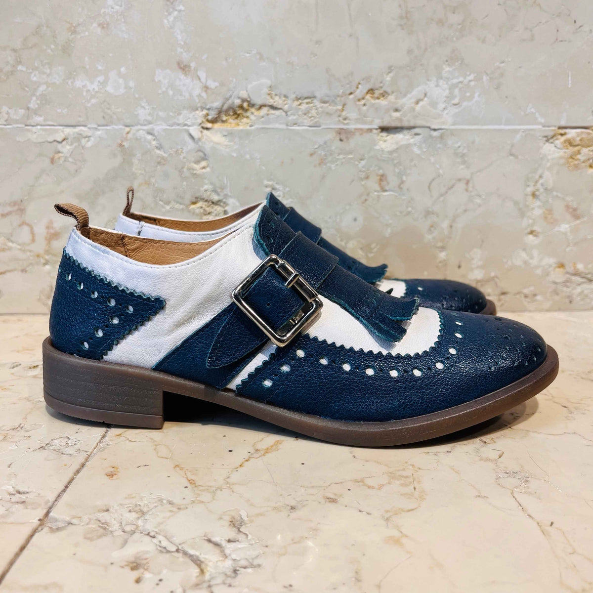 Mocassino in pelle bicolor