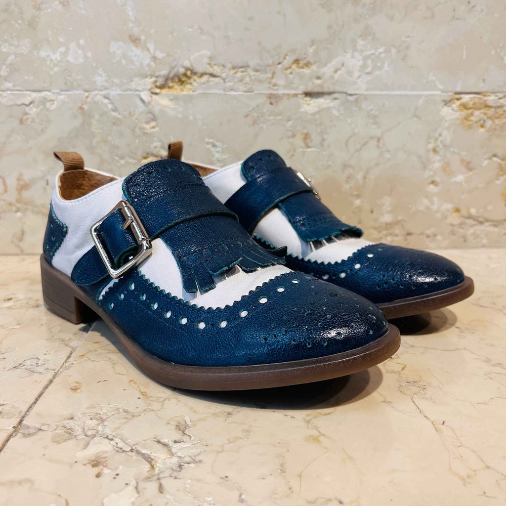 Mocassino in pelle bicolor