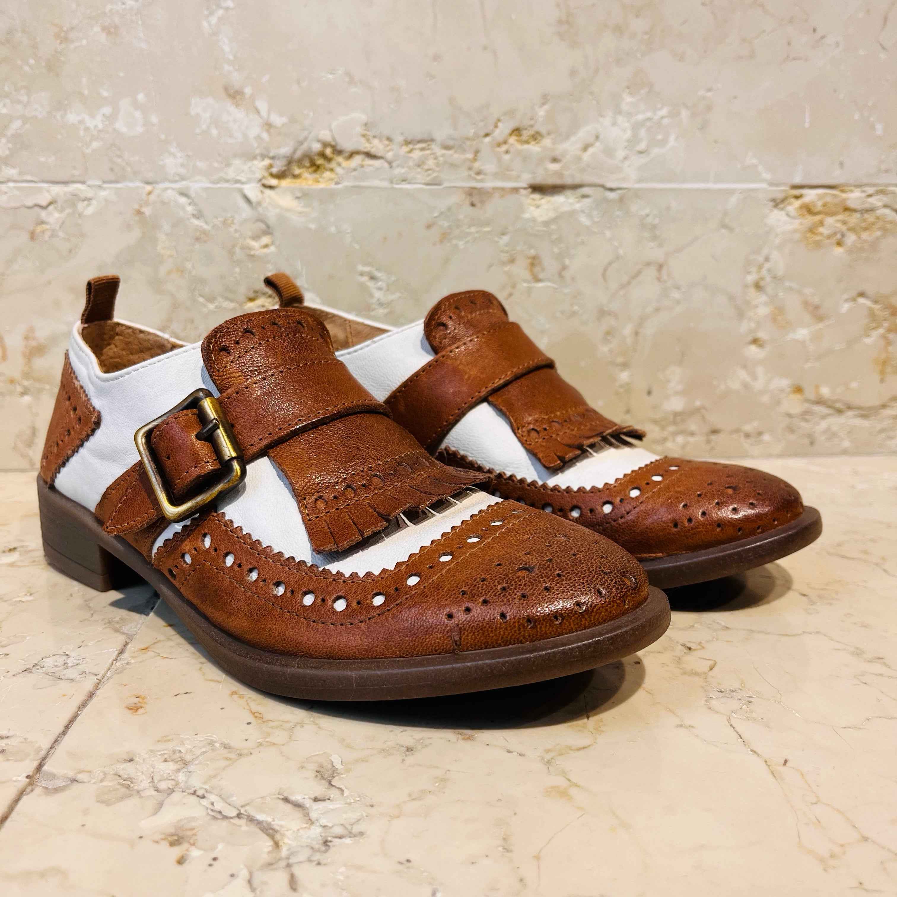 Mocassino in pelle bicolor